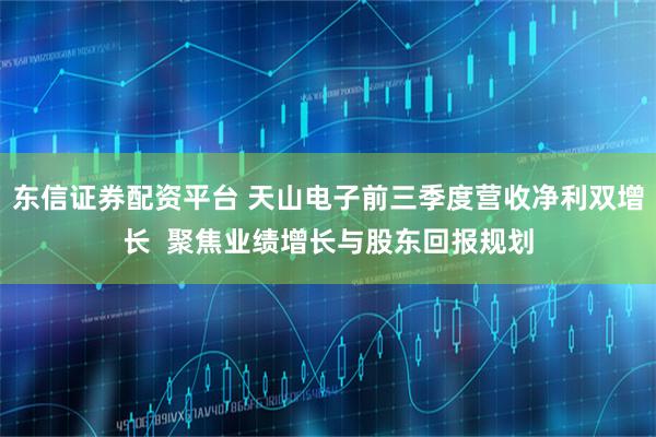 东信证券配资平台 天山电子前三季度营收净利双增长  聚焦业绩增长与股东回报规划